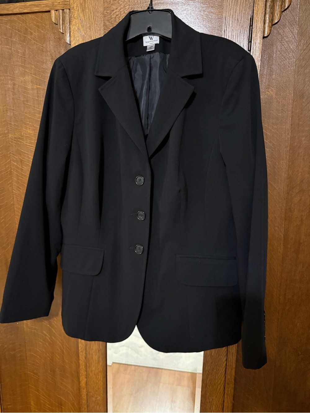 Worthington Black Women's Single-Breasted Blazer, 16W
